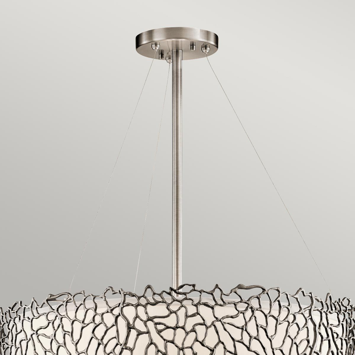Nickel Coral-Inspired Pewter Pendant Ceiling Light