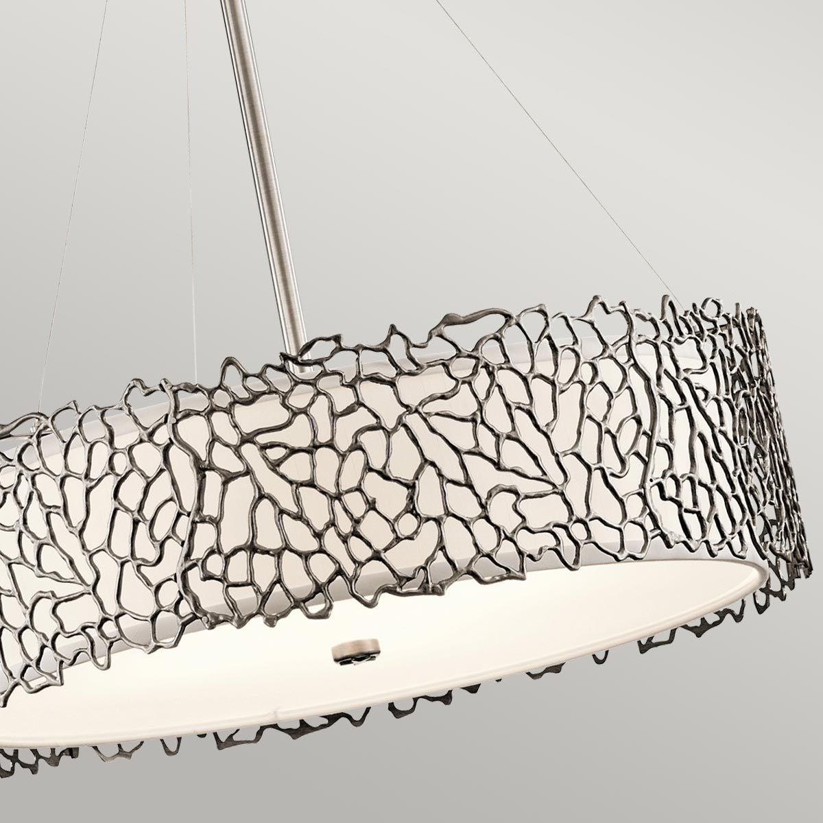 Nickel Coral-Inspired Pewter Pendant Ceiling Light