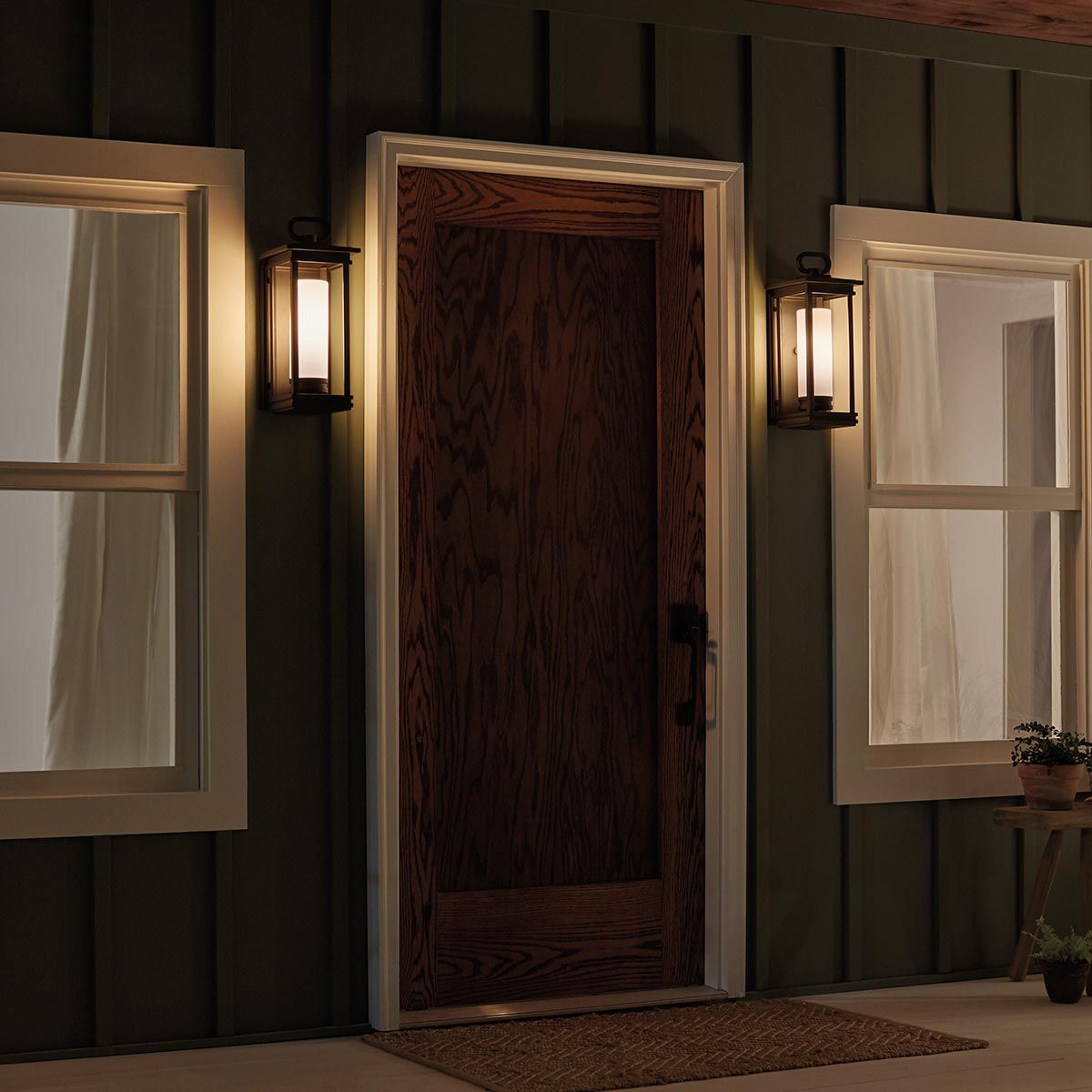 South Hope Rubbed Bronze Wall Lantern with Satin Etched Opal Glass