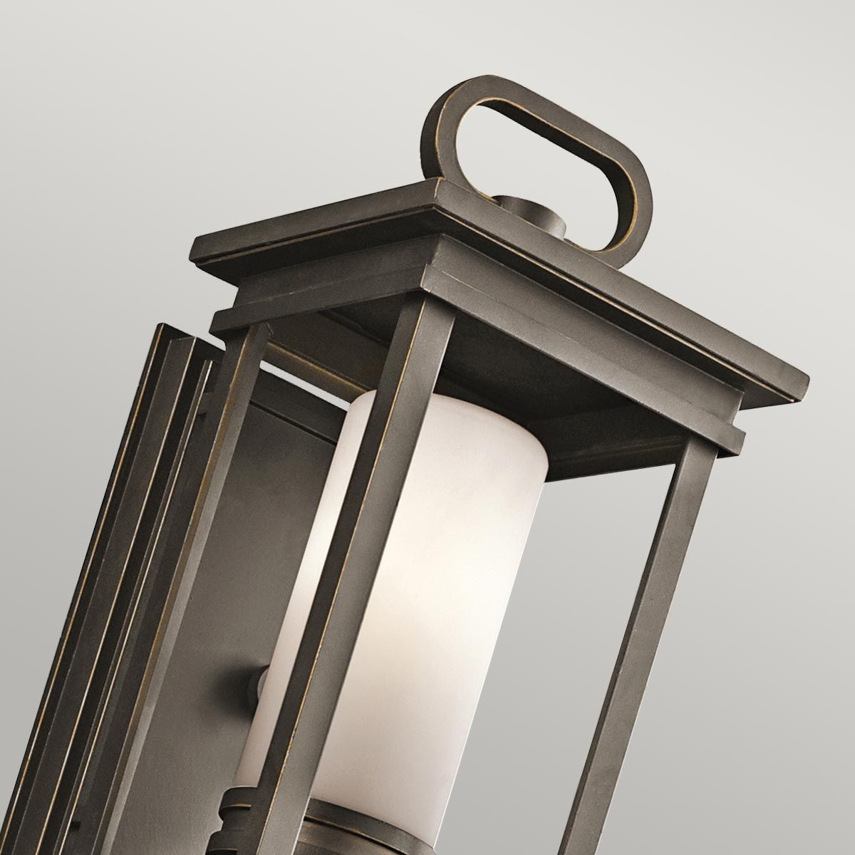 South Hope Rustic Bronze Wall Lantern with Opal Glass Shade
