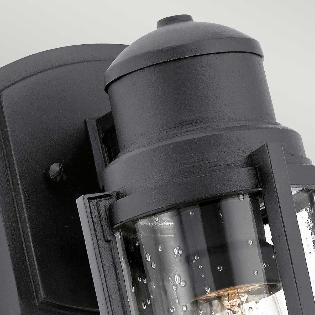 Suri Coastal Collection: Textured Black Outdoor Wall Lantern