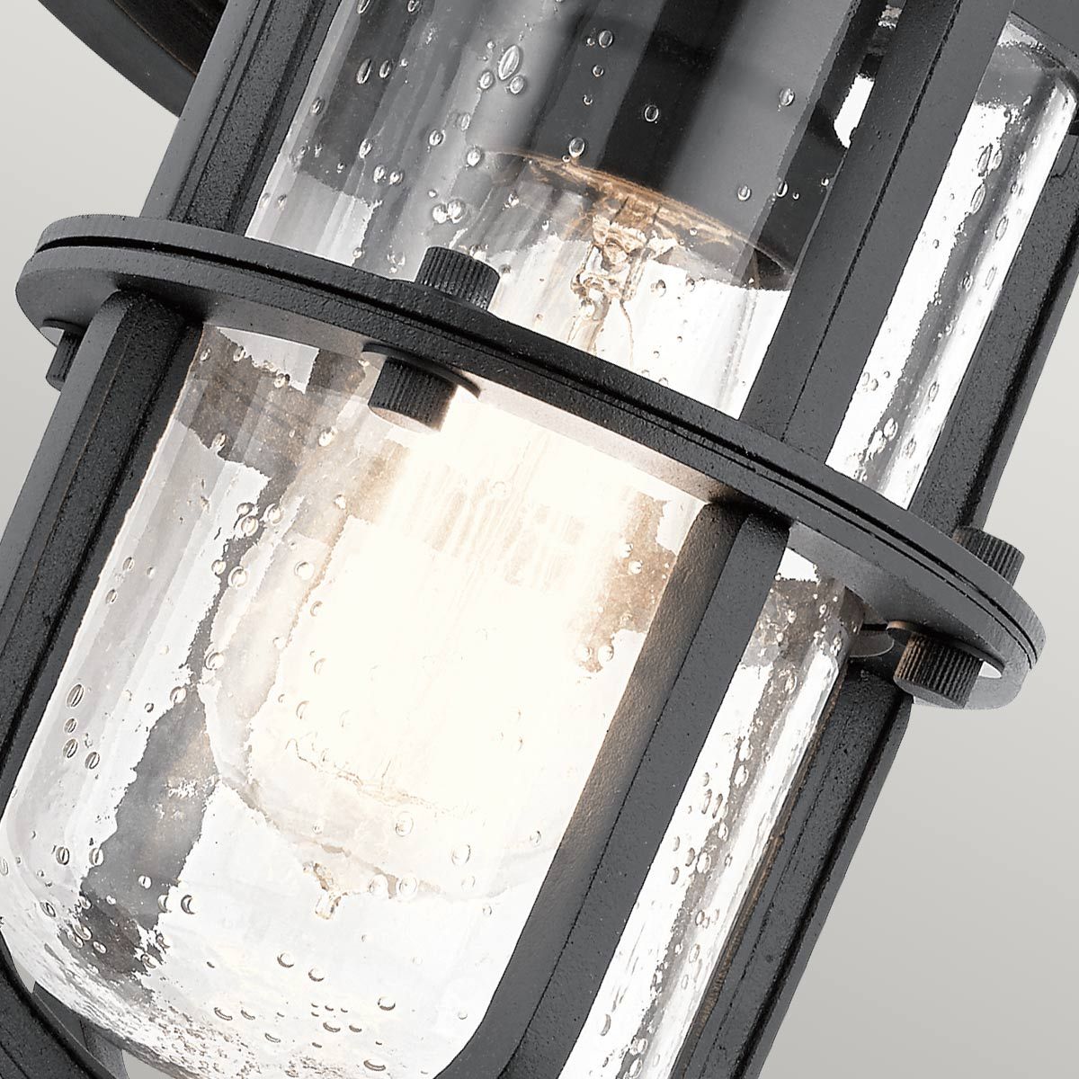 Suri Coastal Collection: Textured Black Outdoor Wall Lantern