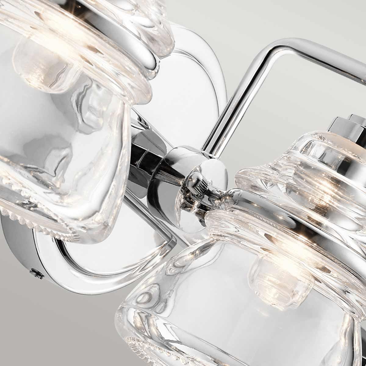 Talland Triple Light Vintage Wall Fixture in Polished Chrome