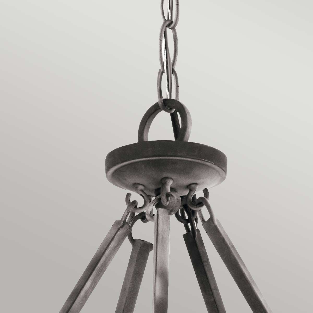 Taulbee 15-Light Weathered Zinc and Wood Chandelier