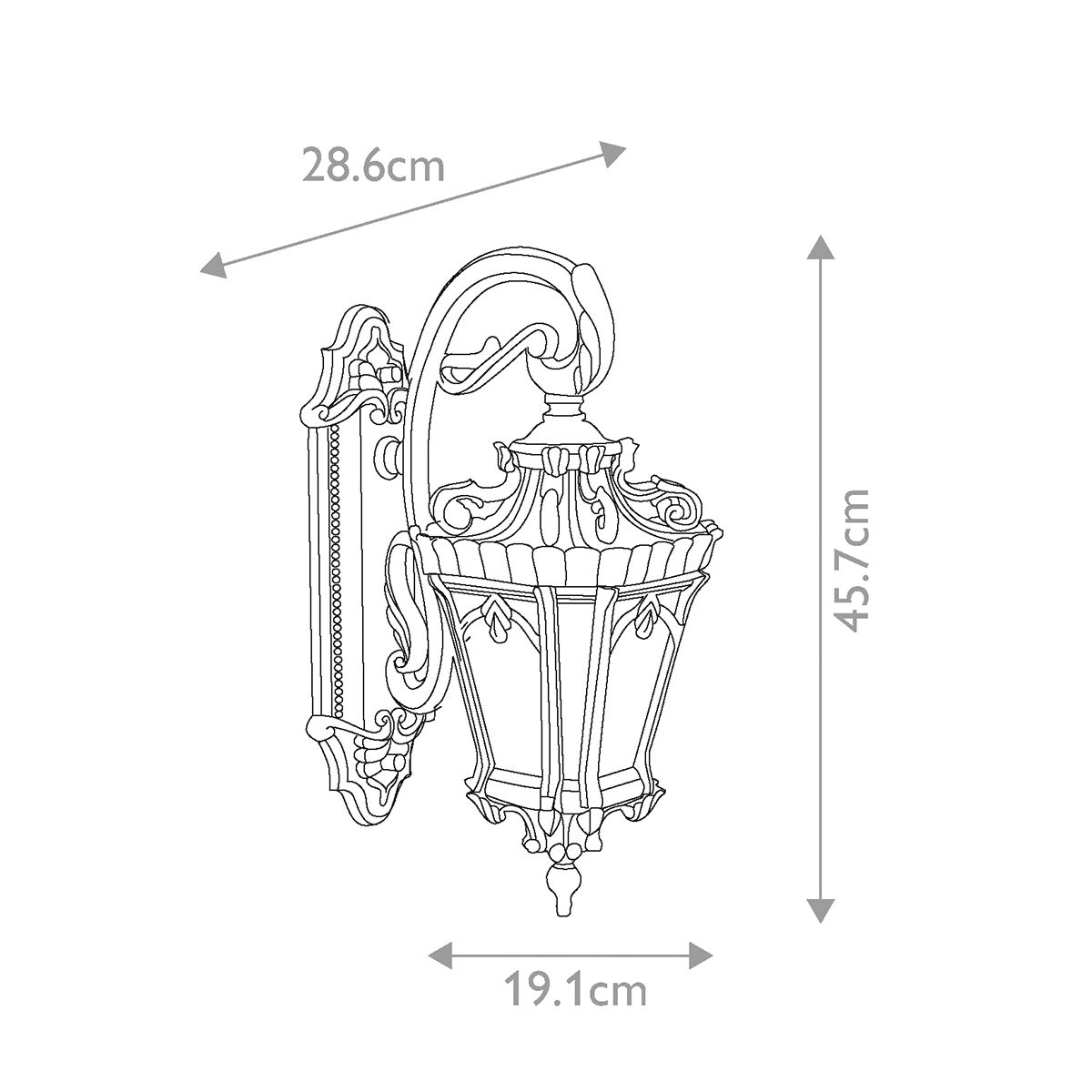 Tournai Vintage Gothic Outdoor Wall Lantern Light