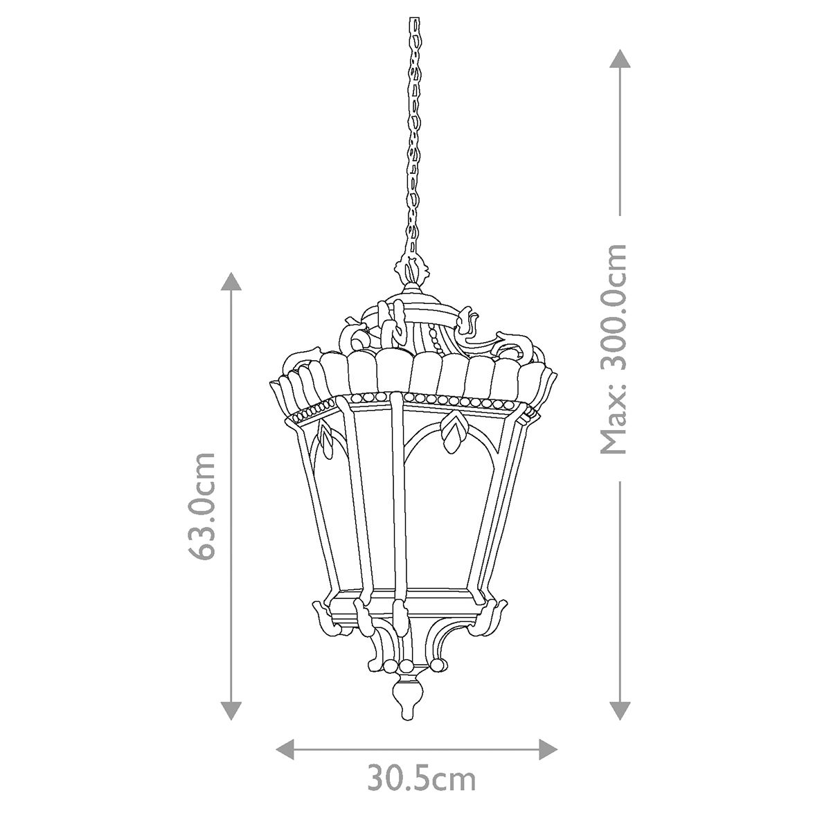 Tournai Gothic Rustic Lantern in Antique Bronze Finish