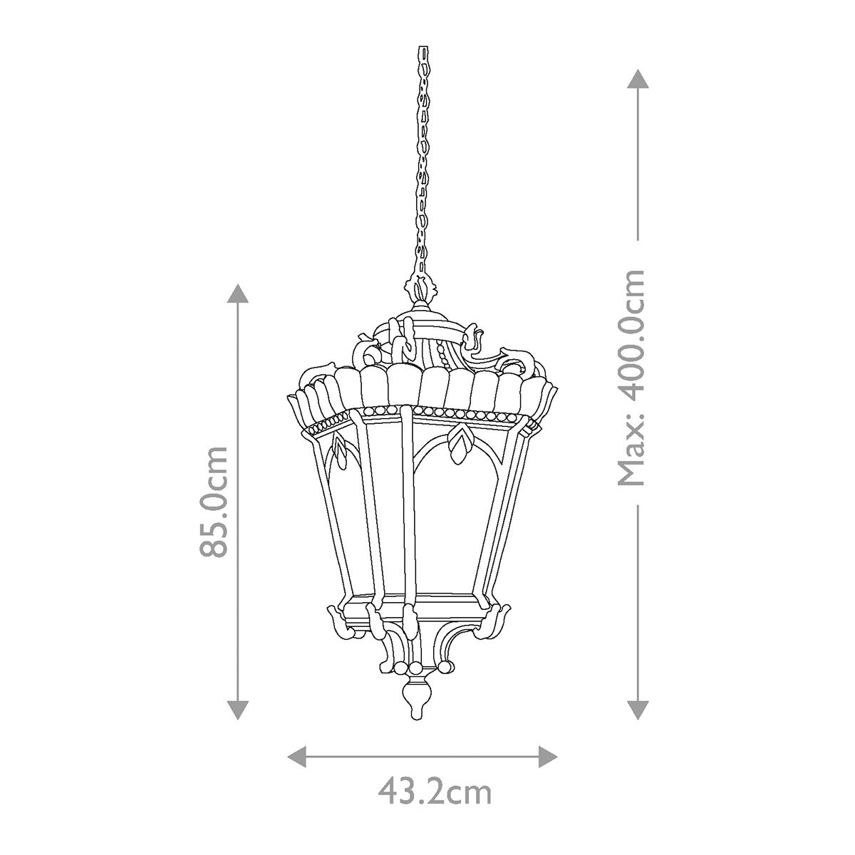 Tournai Gothic Bronze Rustic Pendant Light with Seeded Glass