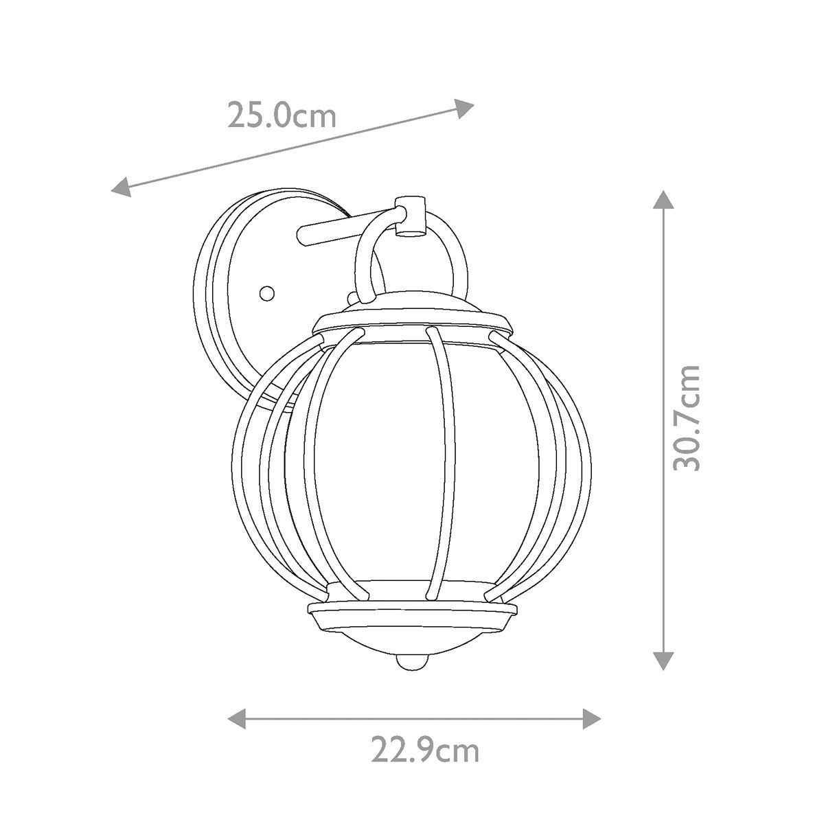 Vandalia Globe-Style Outdoor Wall Lantern - Textured Black