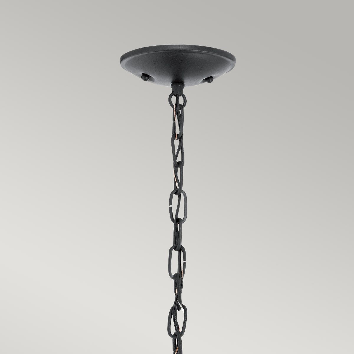 Vandalia Textured Black Globe Chain Lantern