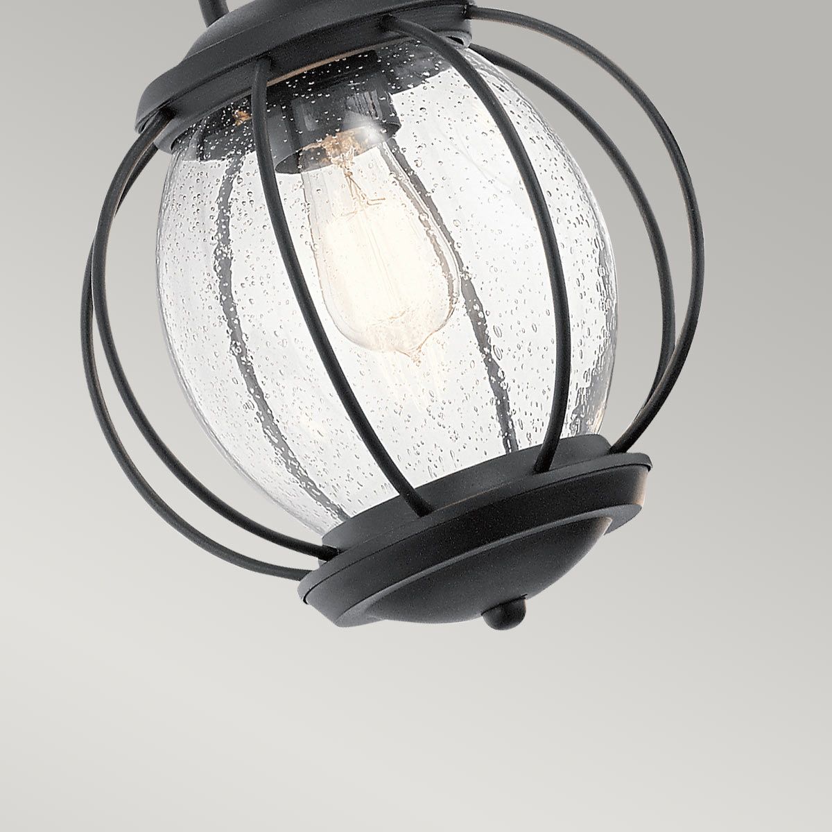 Vandalia Round Carrier Lantern - Textured Black