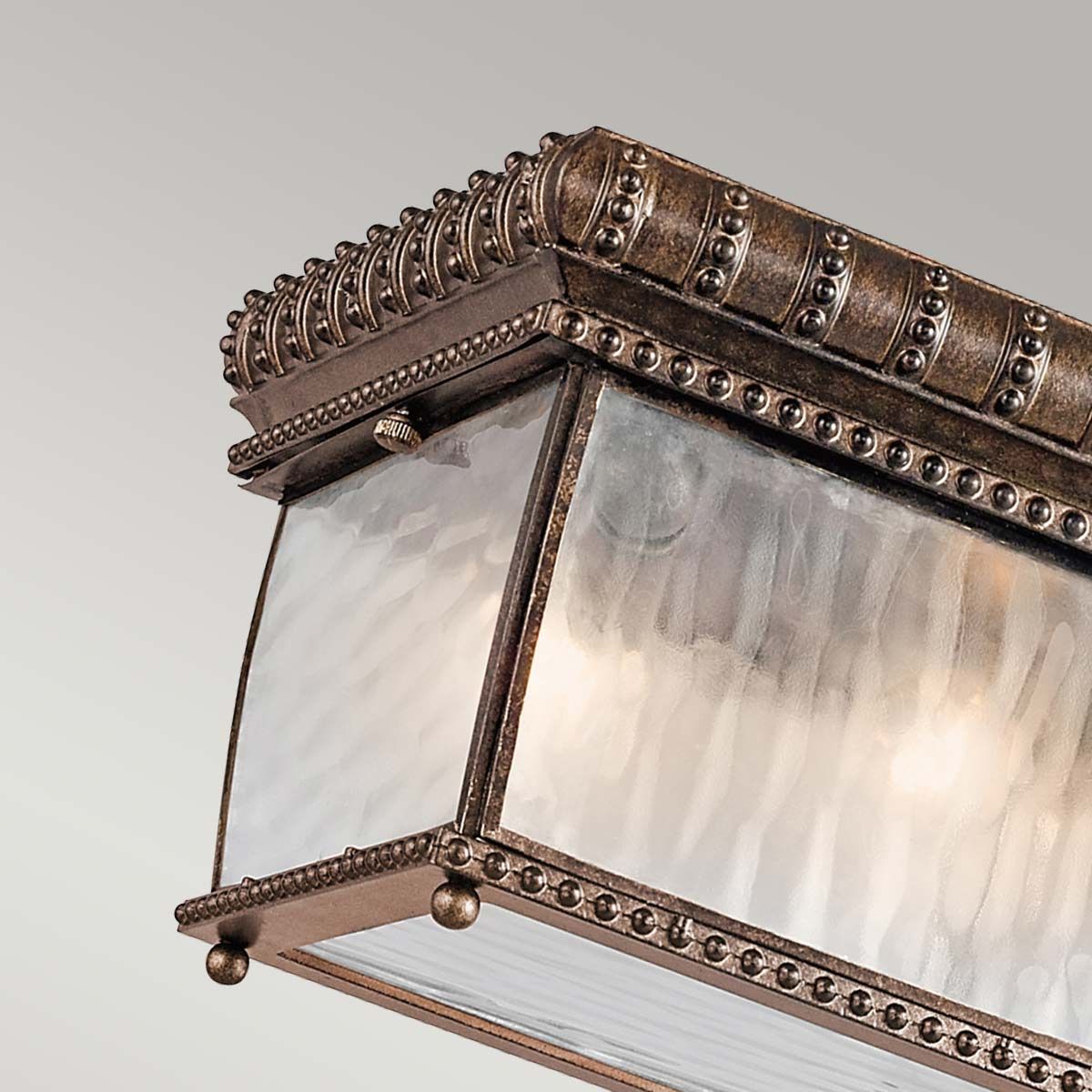 Venetian Rain Brushed Bronze Flush Mount Lantern