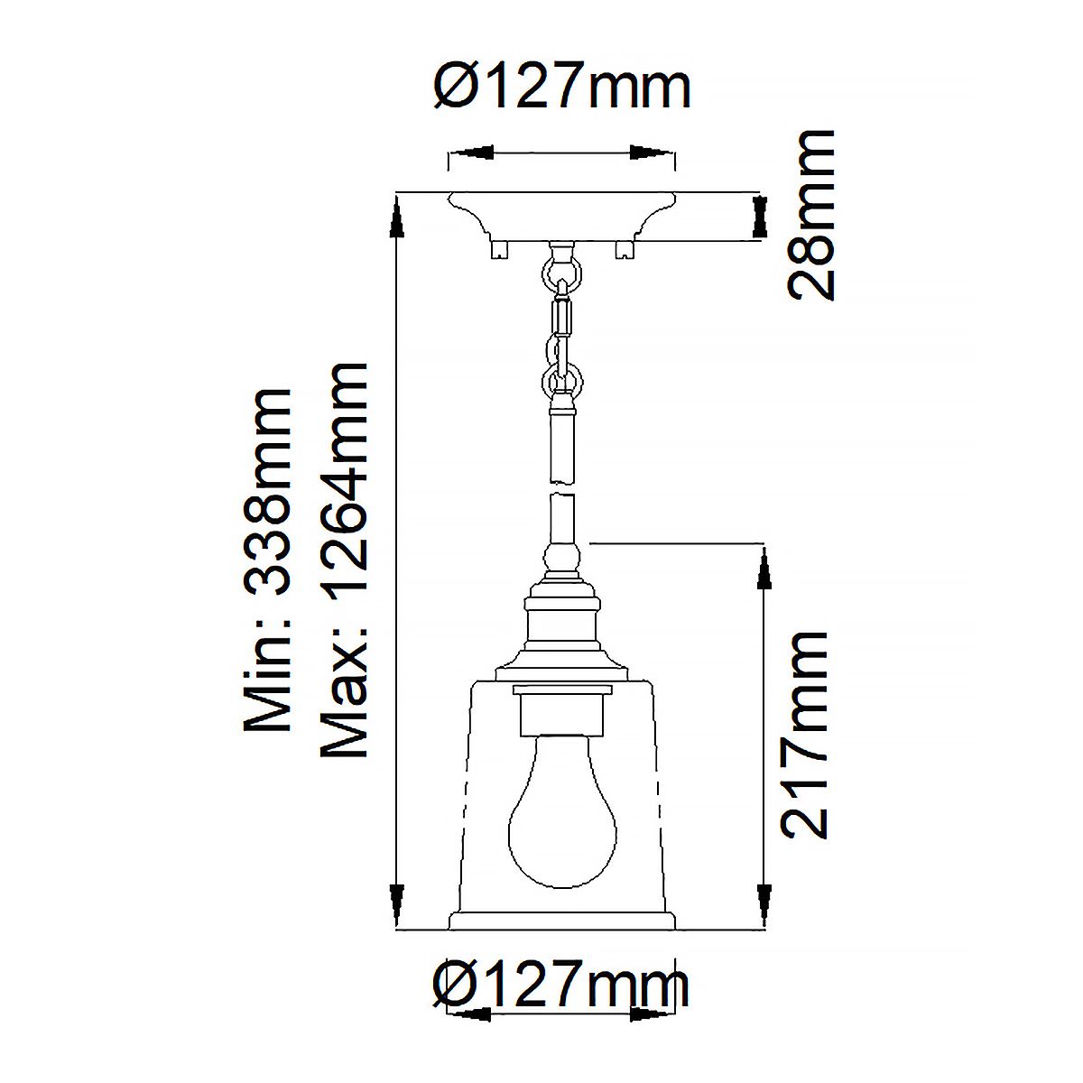 Vintage Brass Mini Pendant Light with Seeded Glass Shade - Waverly Collection