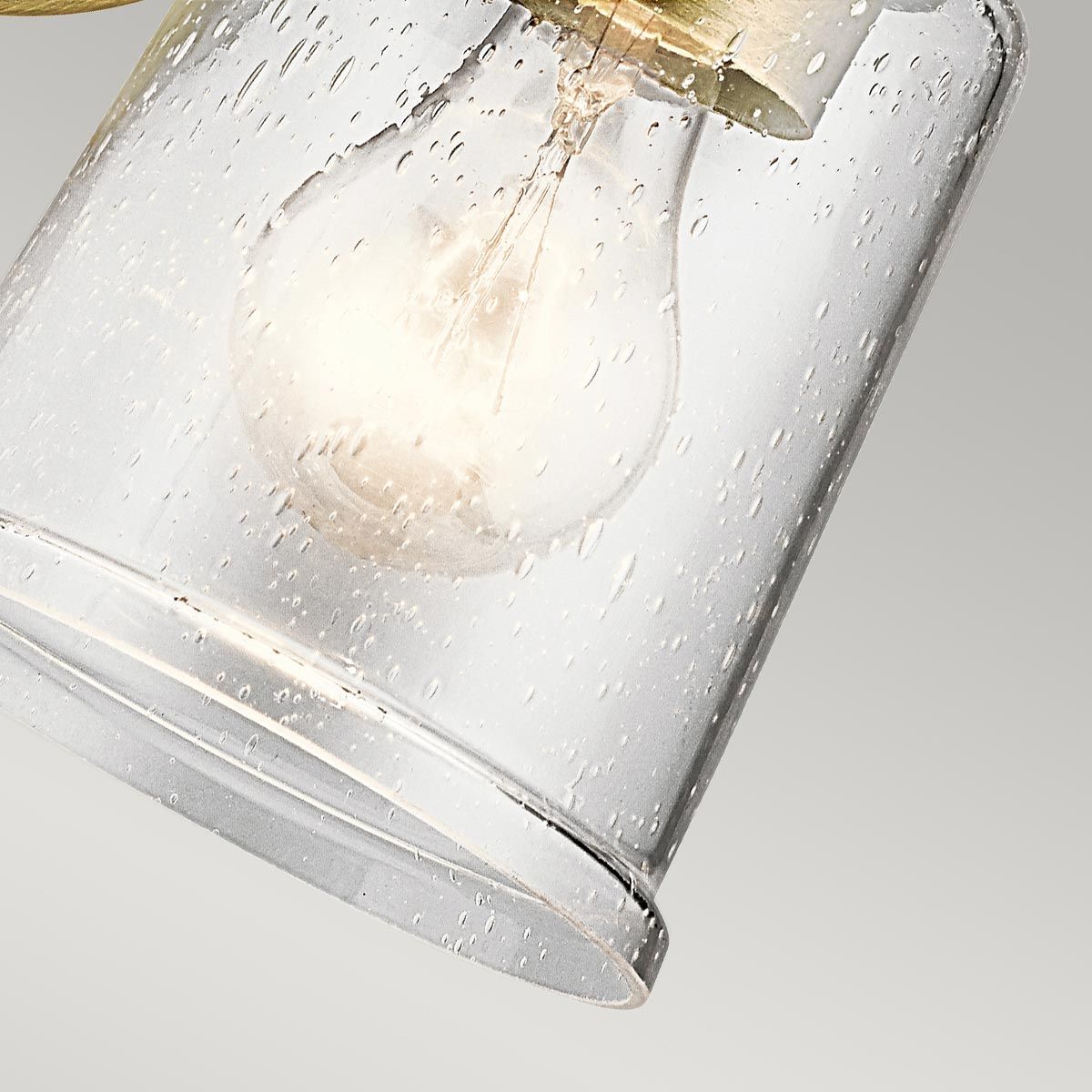 Waverly Vintage Brass Wall Sconce with Seeded Glass