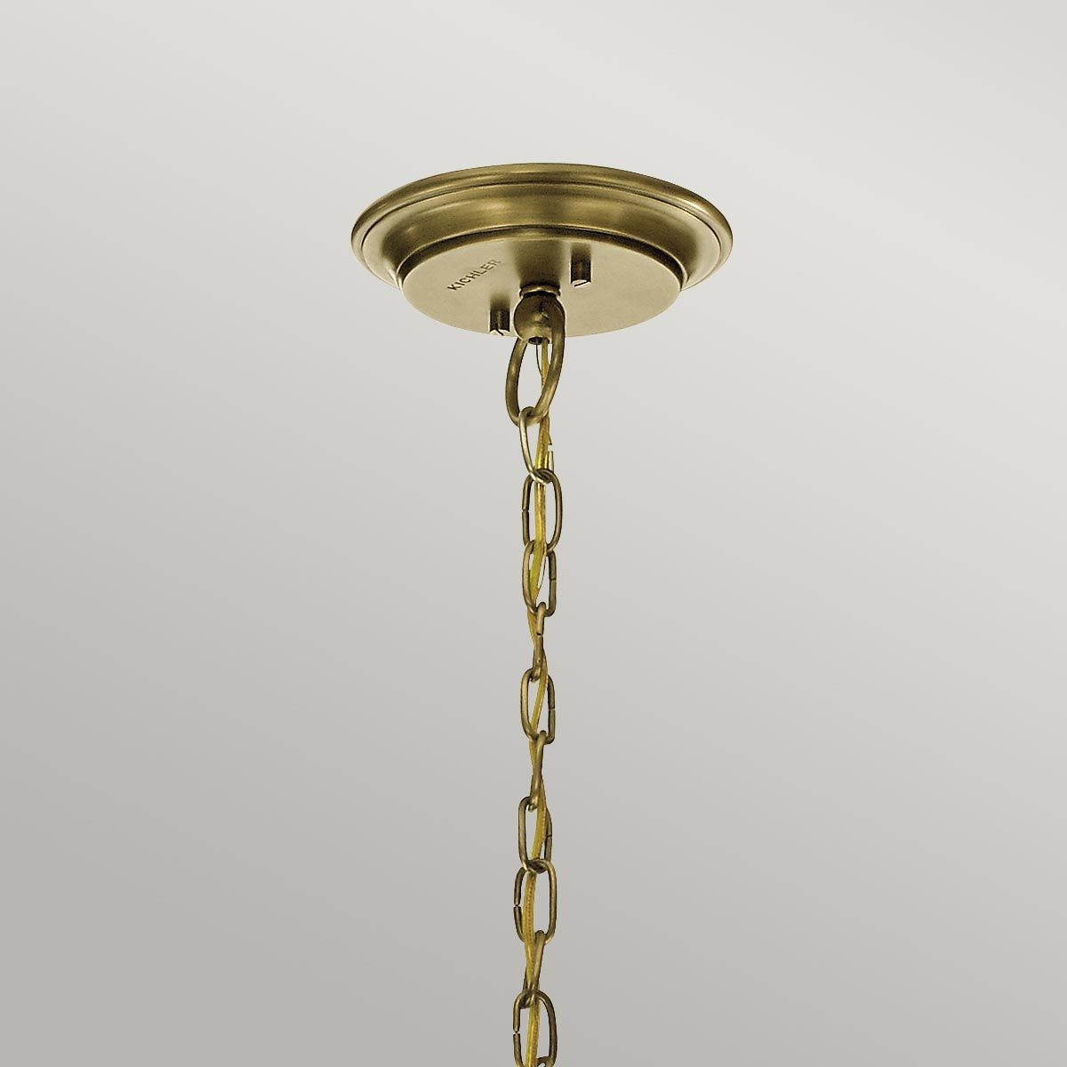 Waverly Collection Natural Brass 3-Light Chandelier with Seeded Glass
