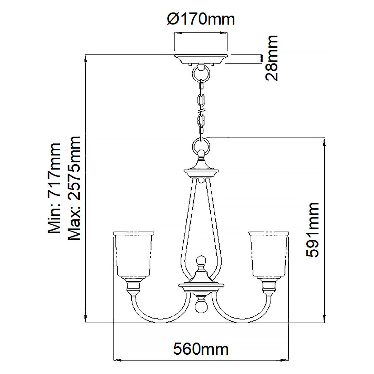 Waverly 5-Light Vintage-Inspired Pewter Chandelier