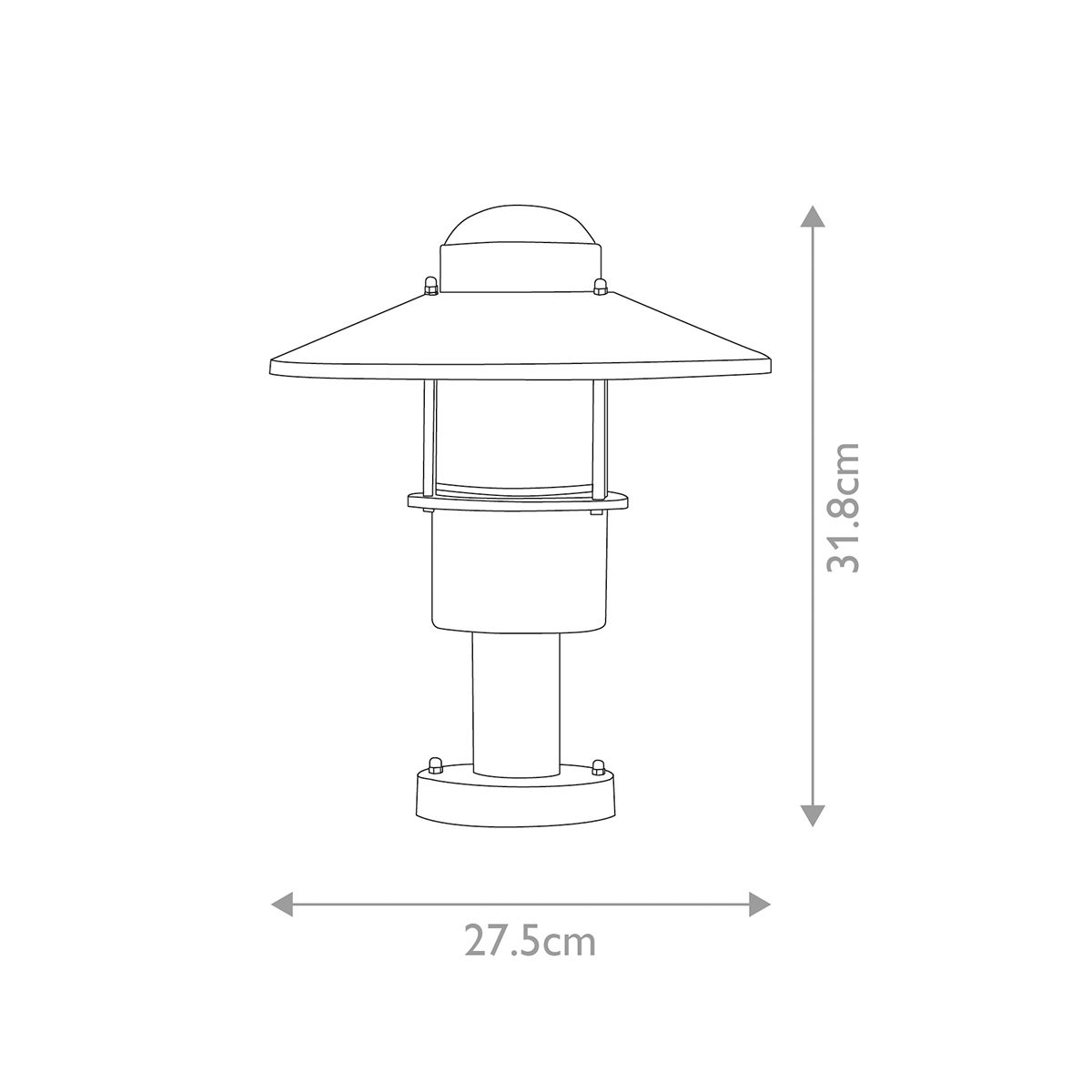 Klampenborg Outdoor Silver Pedestal Light with Motion Sensor
