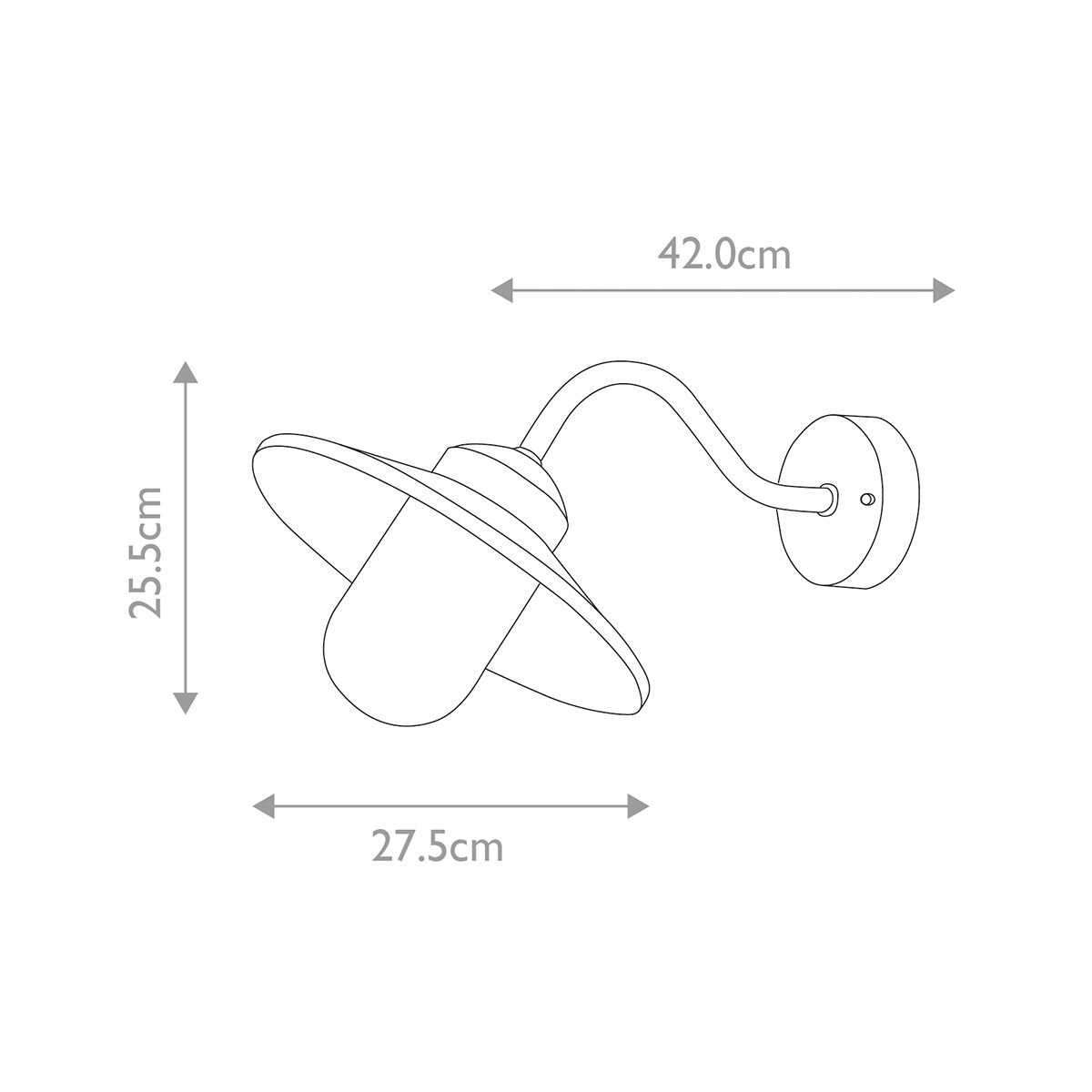 Klampenborg Contemporary Swan Neck Outdoor Lantern