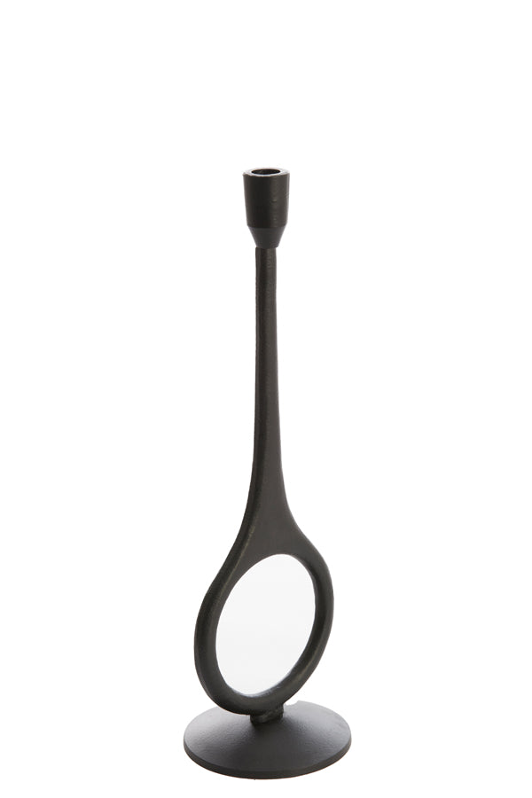 Elegant Antiga Matte Black Candle Holder Ø13x46 cm