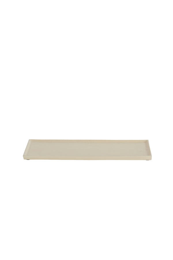 Elegant Maes Cream Serving Platter, 40x19x1 cm