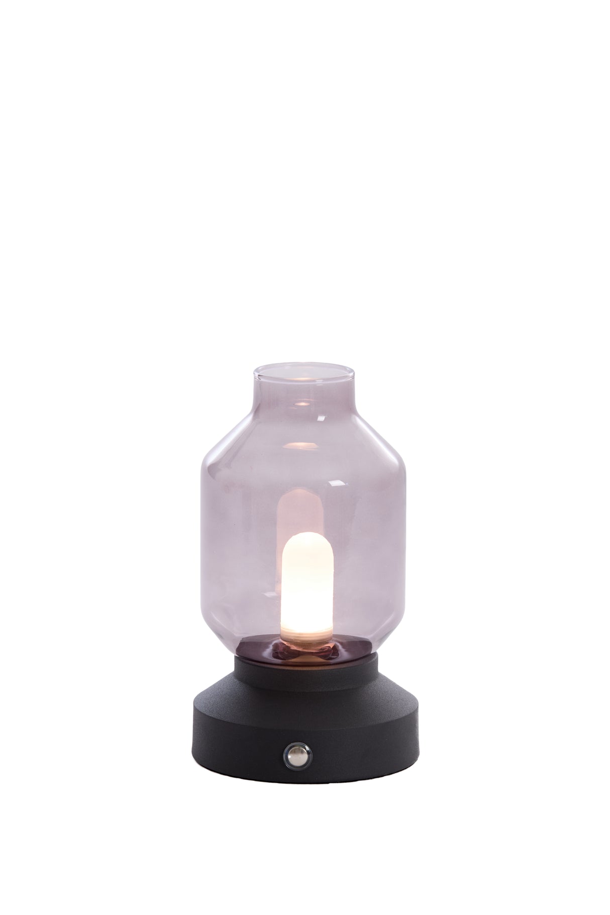 Smoked Glass & Matte Black LED Table Lamp - 11x19 cm Merey Design