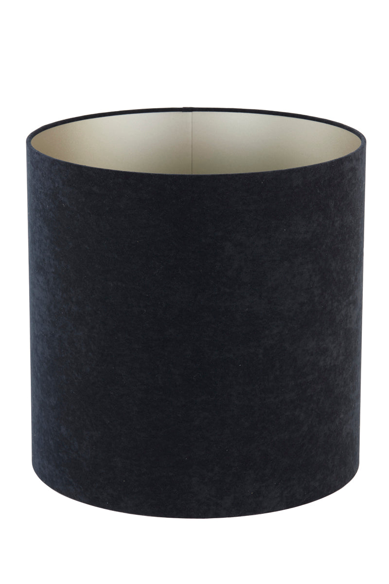 Elegant Black-Taupe Velour Lampshade, 45 cm Geometric Design