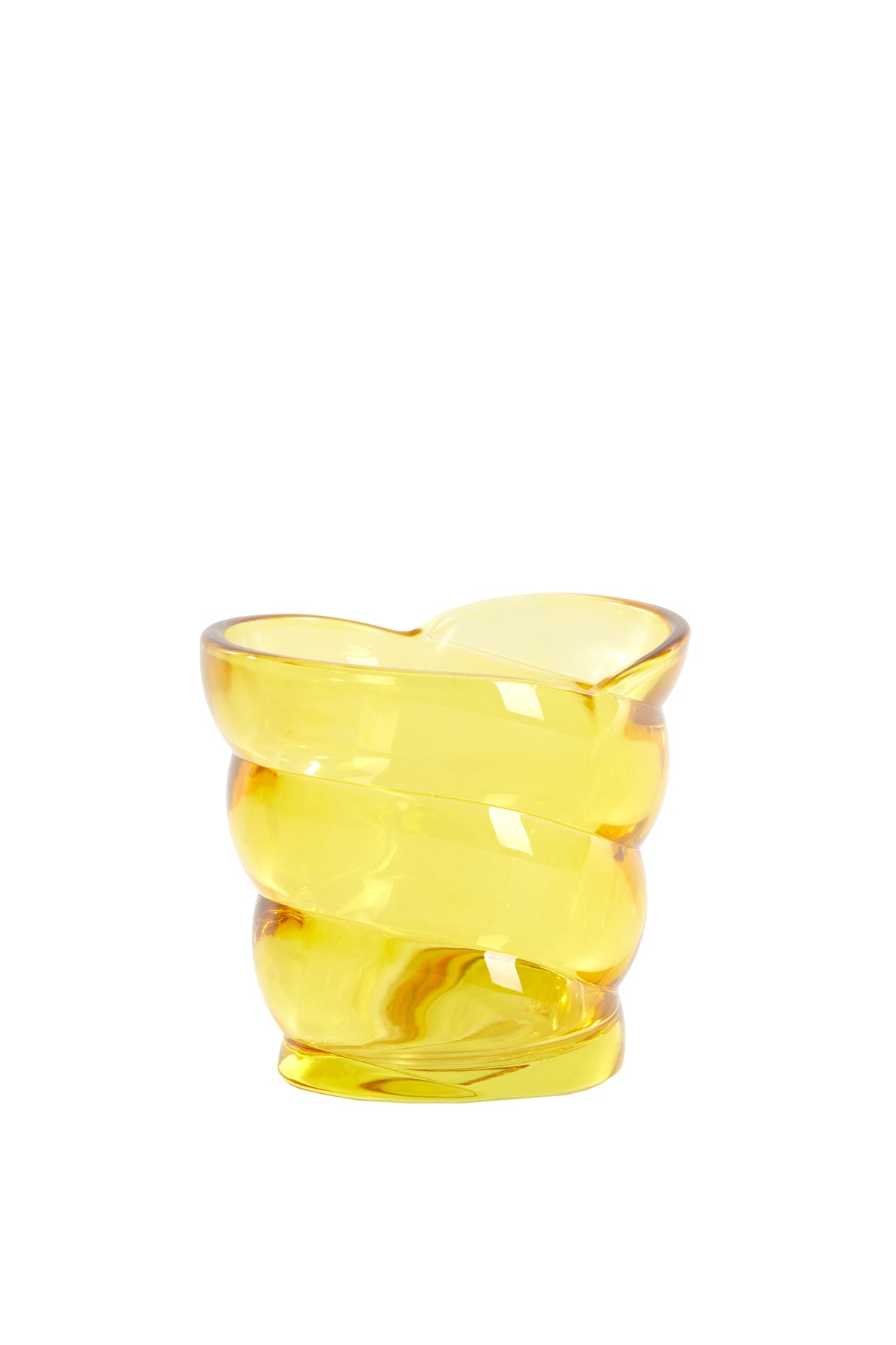 Amber Glow Glass Tealight Holder 10x7x9 cm