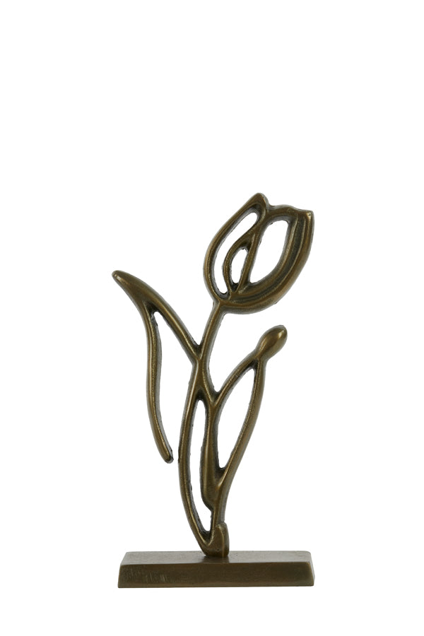 Antique Bronze Tulip Ornament on Base 17x6x35 cm