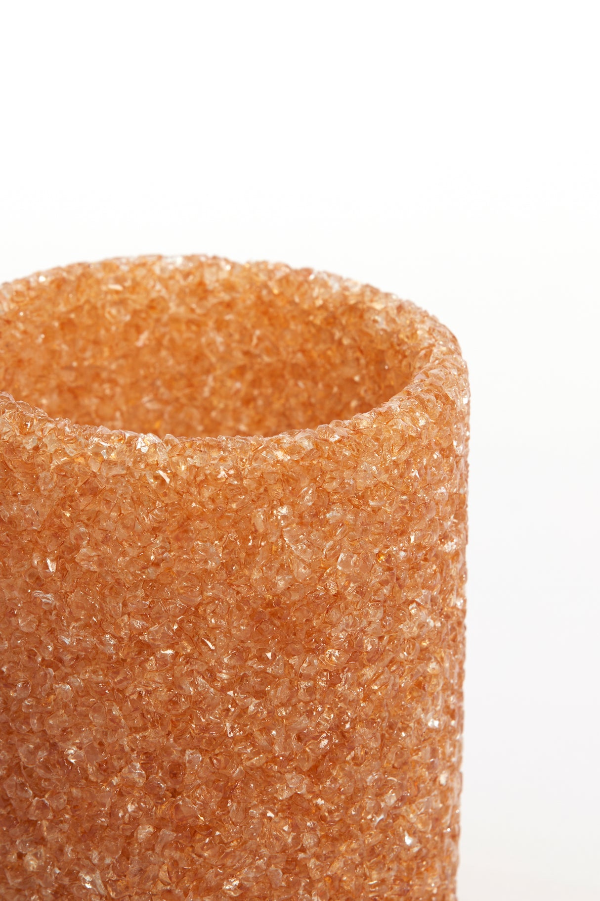 Morita Glass Tealight Holder in Warm Tangerine, Ø8x9.5 cm