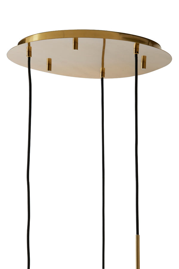 Elegant Trio Pendant Light with Gold-Clear Glass Design