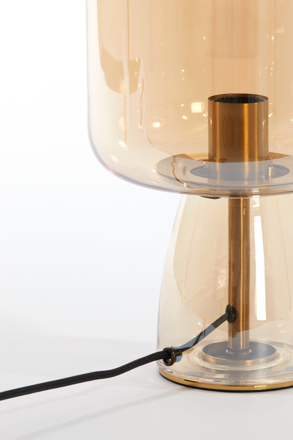 Amber & Gold Elegance: Lotta Glass Table Lamp (21cm x 45cm)
