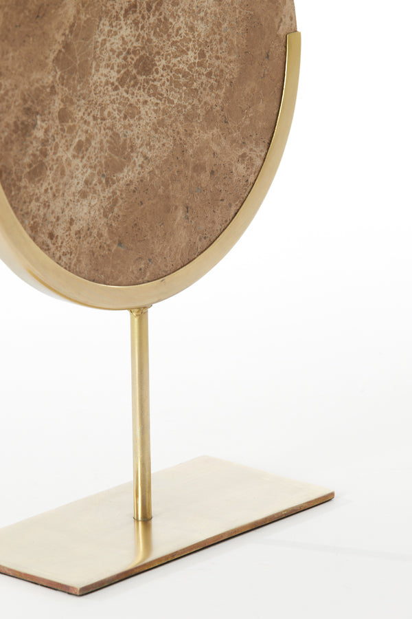 Elegant Brown Moreno Marble Ornament with Base - 25.5x10x38.5 cm