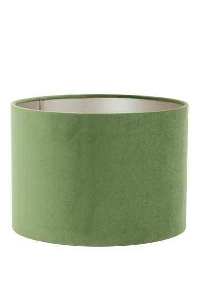 Dusty Green Velour Cylinder Lampshade 30x30x21 cm