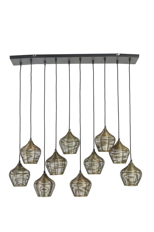 Antique Bronze Alvaro Hanging Lamp 10-Light 120x25x29.5 cm