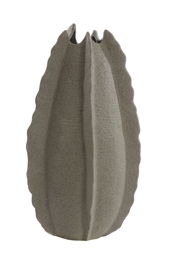 Elegant Grey-Green Ceramics: 37x36x66.5 cm Decorative Vase