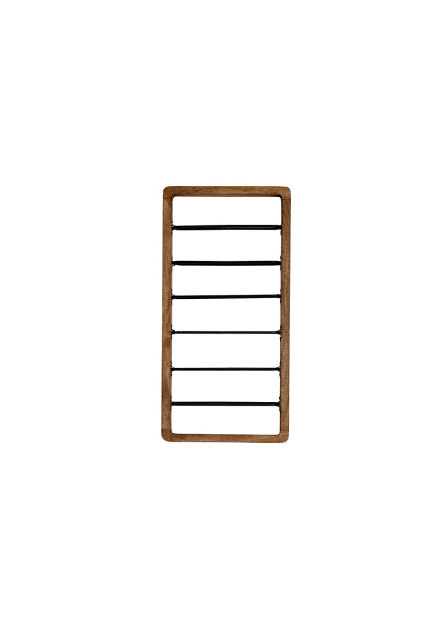 Rustic Wood & Black 6-Bottle Wine Rack 40x6x80 cm Sorrento Design