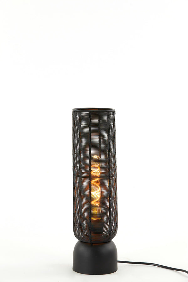 Elegant Black Table Lamp 11x39.5 cm - Lezuza Matte Finish