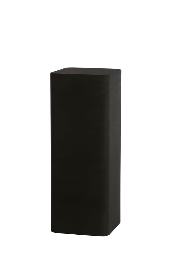 Sleek Alurio Matte Black Column Sculpture - 30.5x30.5x80 cm