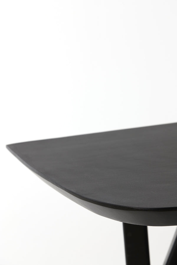 Rustic Acacia Wood Console with Matte Black Finish - 160x44x82 cm