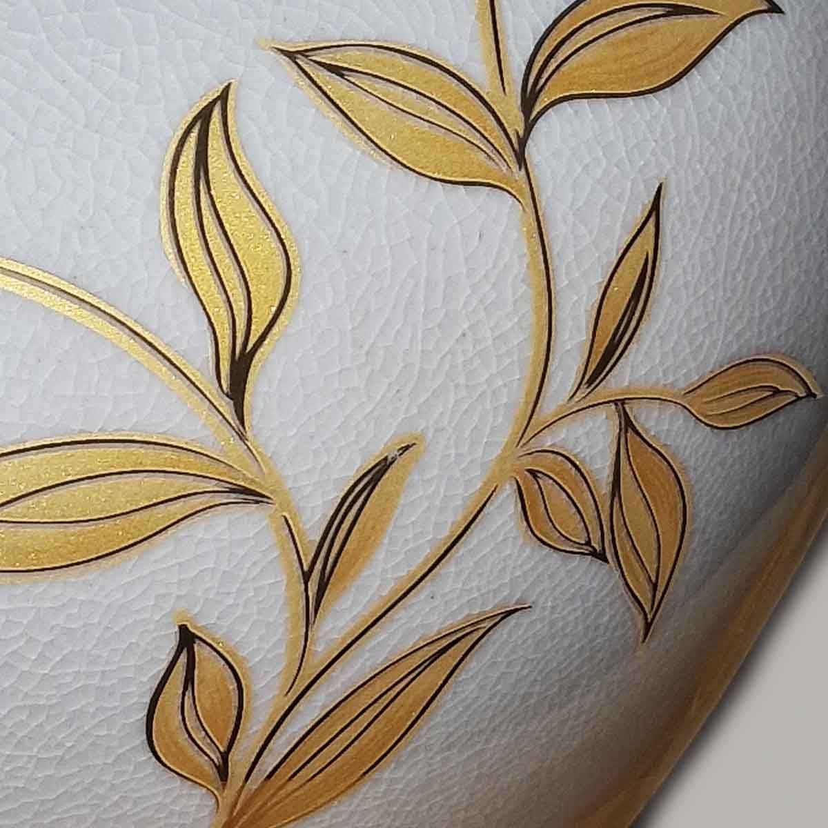 Elegant Porcelain Leaves Table Lamp in Brown and Gold