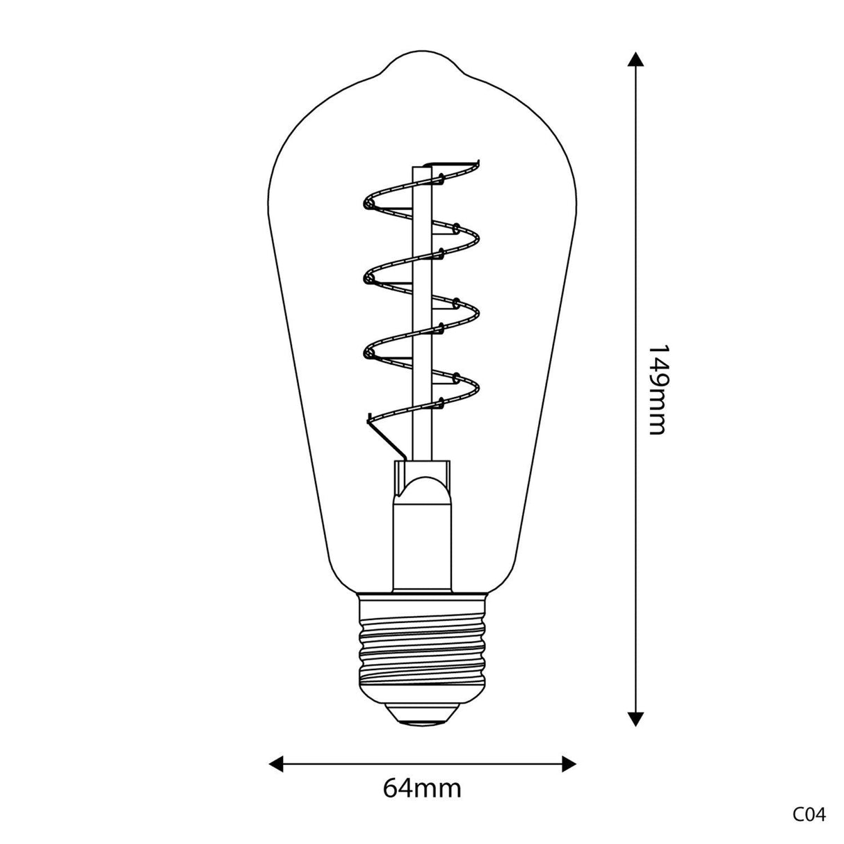 LED Golden Light Bulb E27 4W 1800K (BBC04)
