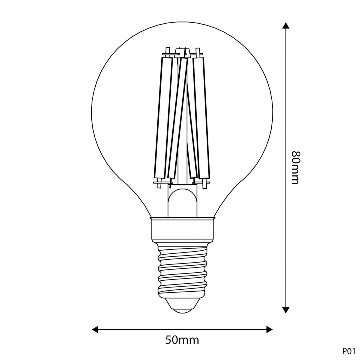 LED Porcelain Effect Light Bulb E14 2.5W 1800K (BBP01)