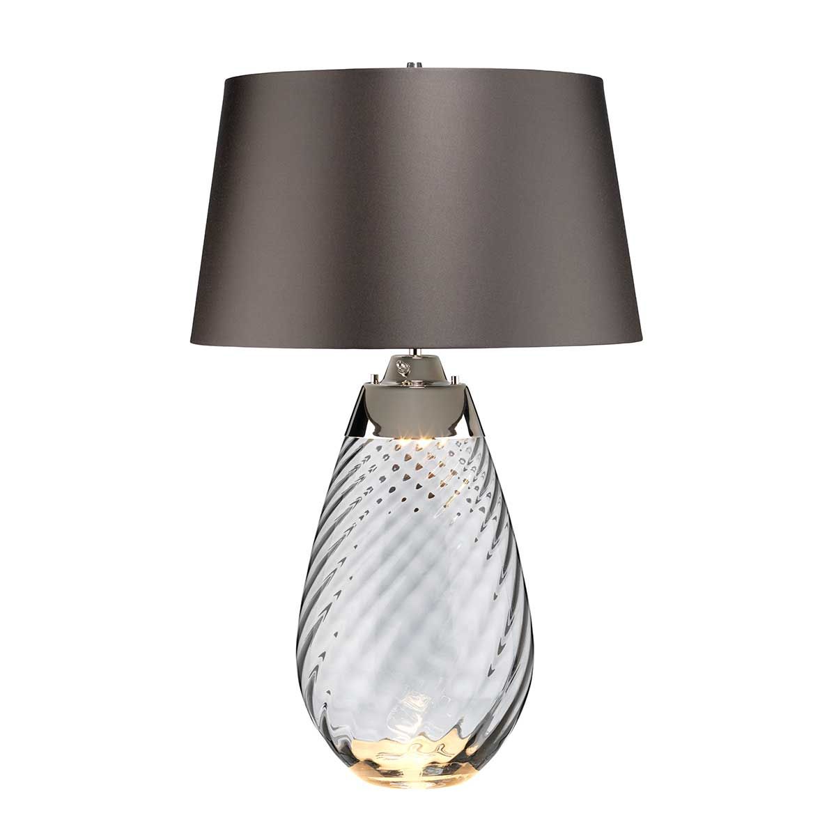Lena Dual-Lit Large Smoke Glass and Slate Table Lamp