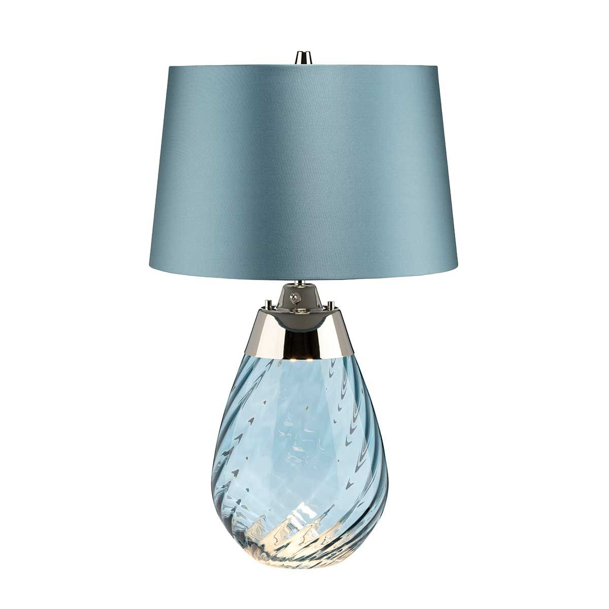 Lena Dual-Lit Blue Glass and Duck Egg Table Lamp