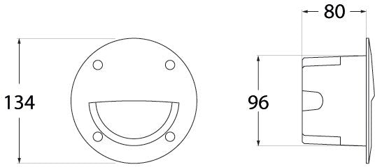 Leti 100 EL Round 3W GX53 LED CCT, Recess Bricklight, Grey/Opal