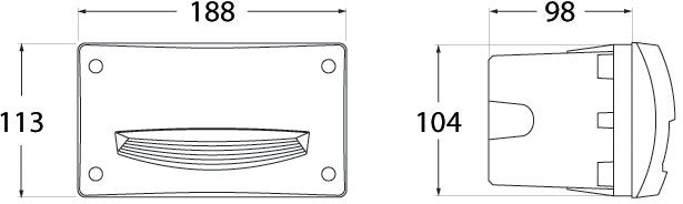 Leti 200 HS 3W GX53 LED CCT, Recess Bricklight, Black/Opal