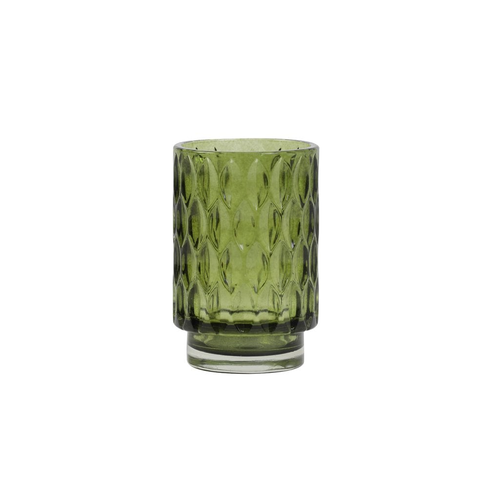 Olive Green Grace Glass Tealight Holder Ø7x8 cm