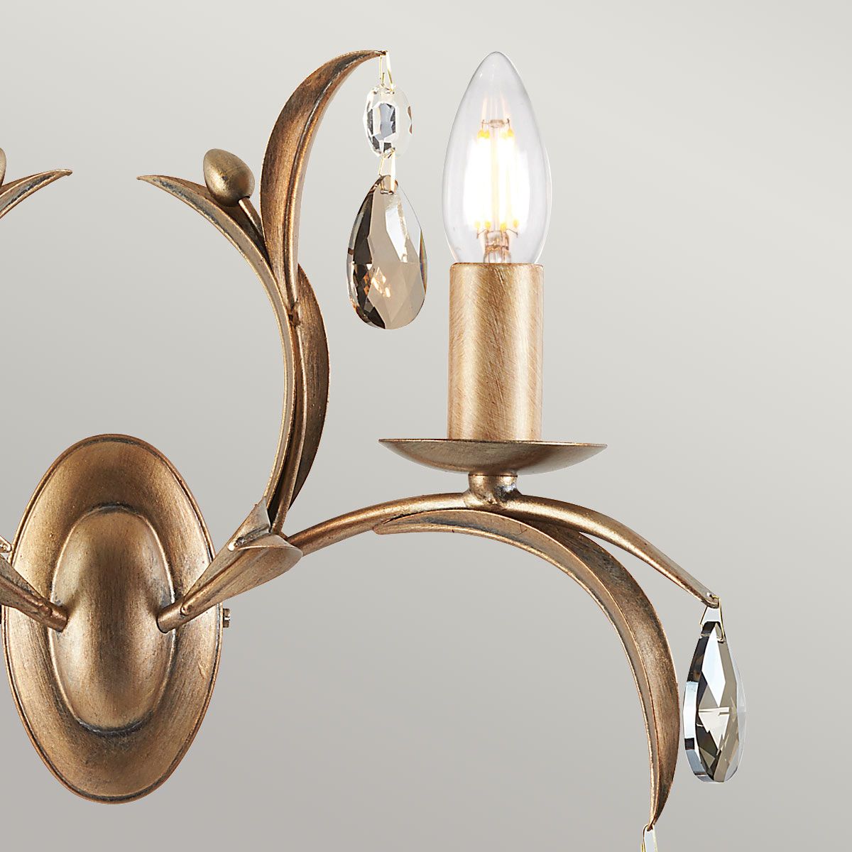 Lily Collection: Vintage Bronze Elegance Wall Sconce