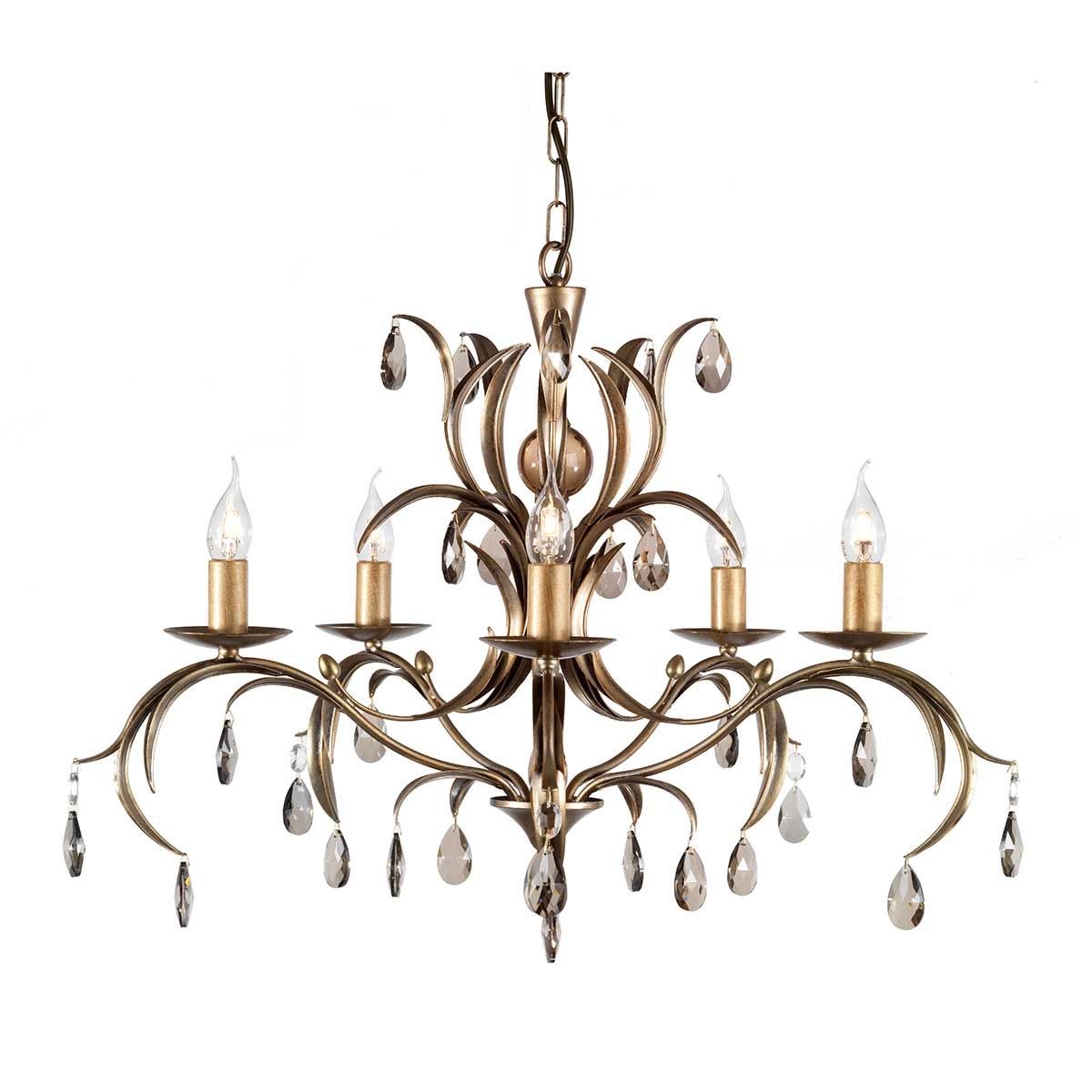 Lily Vintage Metallic Bronze 5-Light Chandelier