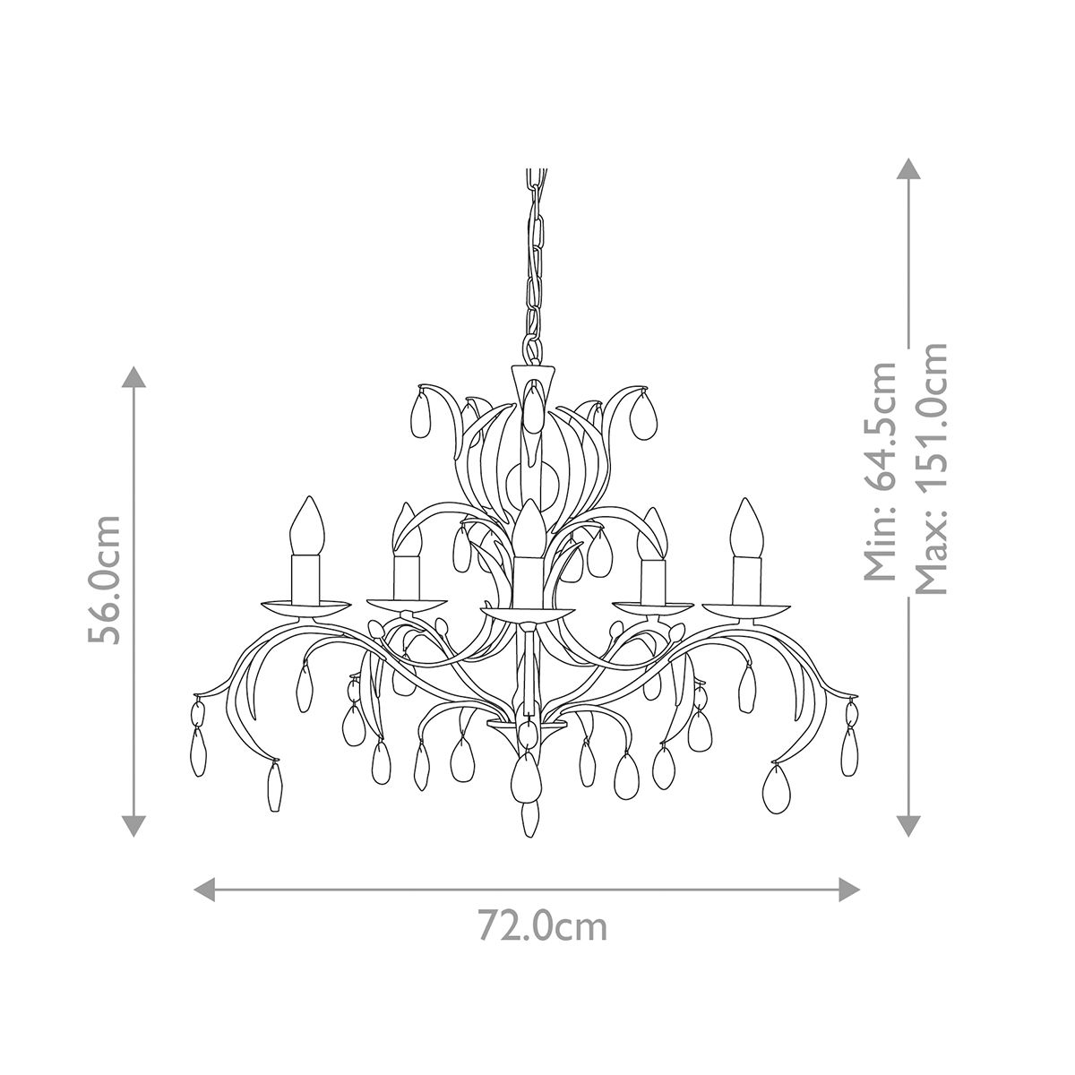 Lily Vintage Metallic Bronze 5-Light Chandelier