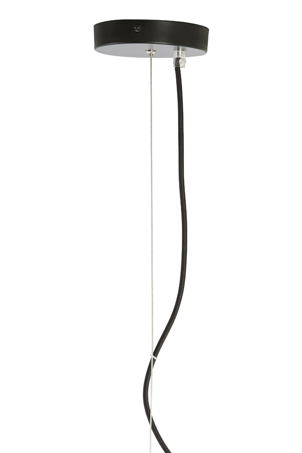 Elegant Hanging Lamp with Smoked Glass and Matte Black Finish, 45x48 cm